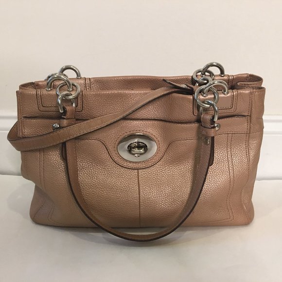 Coach Golden Brown Shoulder Leather Bag (K1160-F16531) - Picture 1 of 11